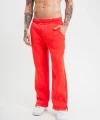 Yırtmaç Detaylı Boru Paça Baggy Eşofman Pantolon - Kırmızı