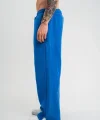 Yırtmaç Detaylı Boru Paça Baggy Eşofman Pantolon -Mavi