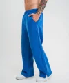 Yırtmaç Detaylı Boru Paça Baggy Eşofman Pantolon -Mavi
