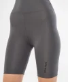 Yüksek Bel Biker Sporcu Şort - Füme
