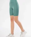 Yüksek Bel Biker Sporcu Şort - Mint Yeşil