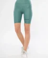 Yüksek Bel Biker Sporcu Şort - Mint Yeşil