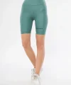 Yüksek Bel Biker Sporcu Şort - Mint Yeşili