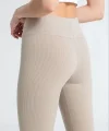 Yüksek Bel Fitilli Tayt  Bej