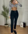 Yüksek Bel ikralı Jean Pantolon 90 Cm