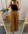Yüksek Bel Kordon Detayli Pantolon