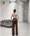 Yüksek Bel Straight Fit Palazzo Pantolon