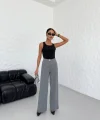 Yüksek Bel Straight Fit Palazzo Pantolon