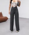 Yüksek Bel Straight Fit Palazzo Pantolon