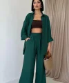 Zümrüt Alice Gömlek Ve Bol Kesim Pantolon Takım