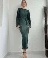 Zümrüt İspanyol Kol Piliseli Elbise