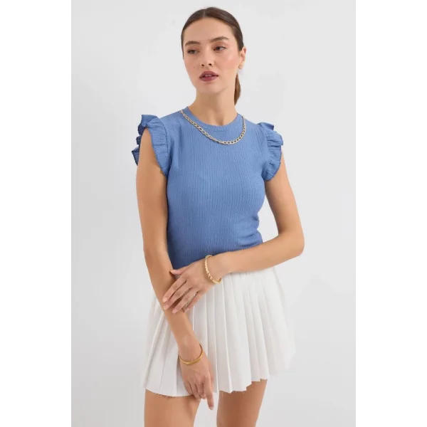 0430 Örme Bluz  İndigo