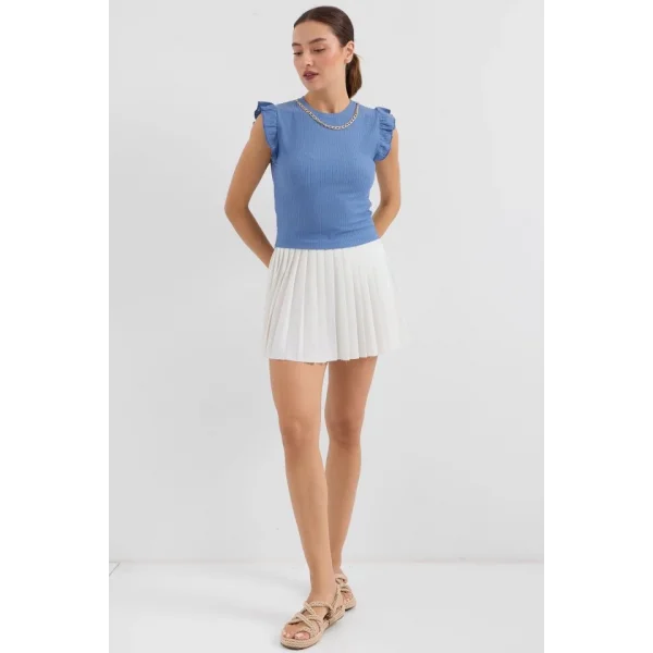 0430 Örme Bluz  İndigo