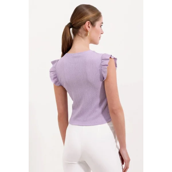 0430 Örme Bluz  Lila