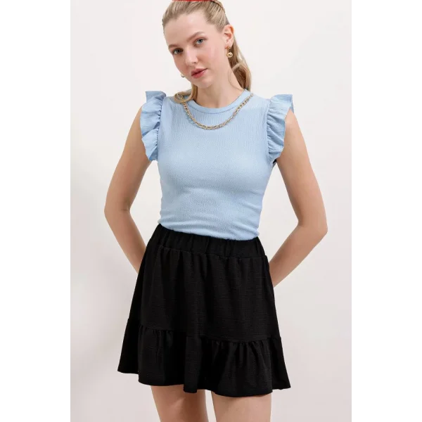 0430 Örme Bluz  Mavi