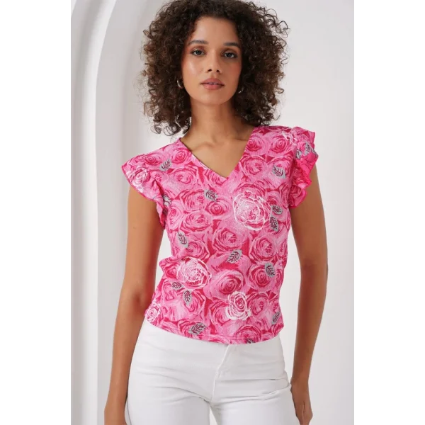 0430 Örme Bluz  Pembe