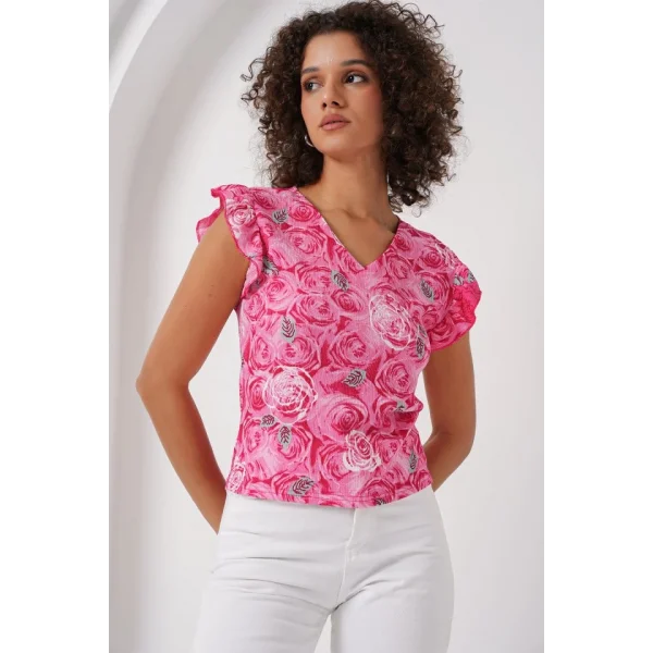 0430 Örme Bluz  Pembe