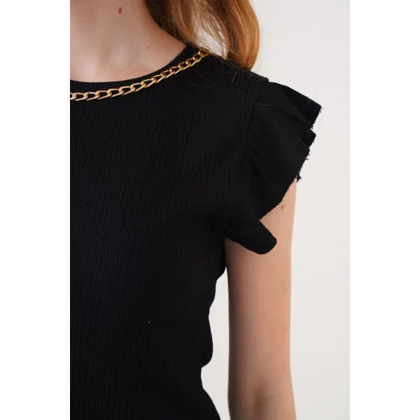 0430 Örme Bluz  Siyah