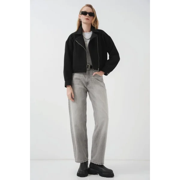 0717 Kısa Kaşe Ceket  Siyah