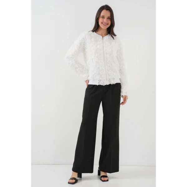 0719 Güllü Ceket  Beyaz