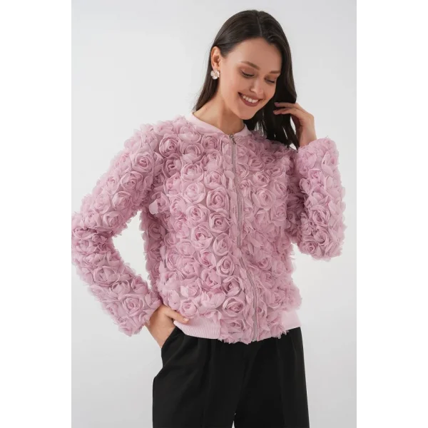 0719 Güllü Ceket  Pembe