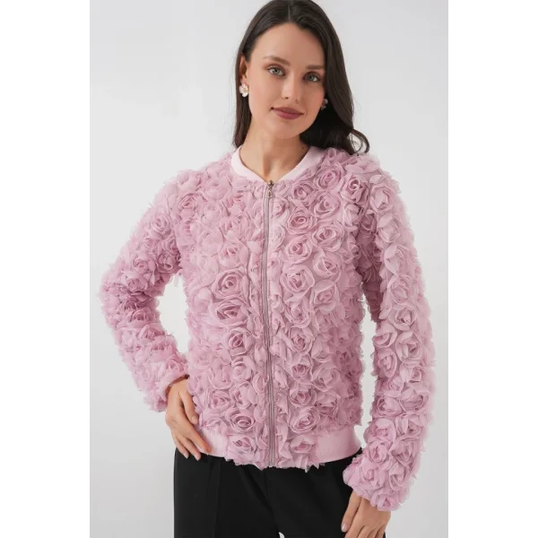 0719 Güllü Ceket  Pembe