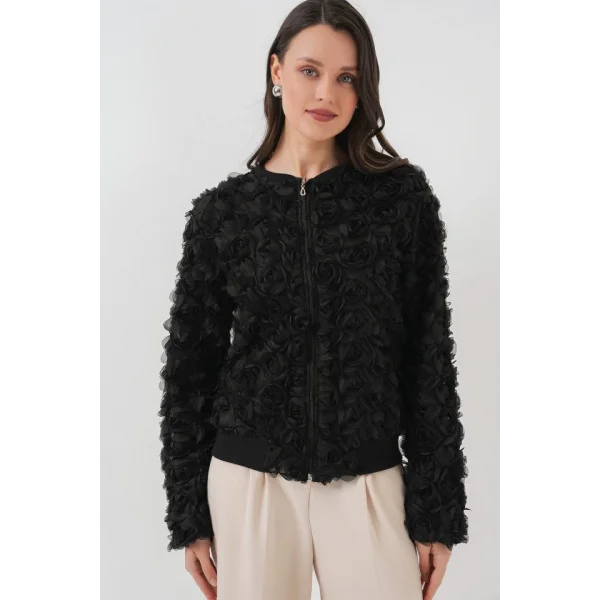 0719 Güllü Ceket  Siyah