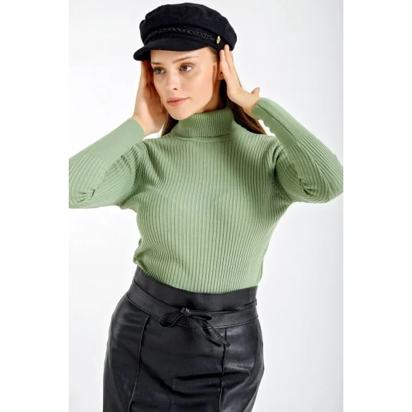 10311 Balıkçı Yaka Triko Kazak - Çağla