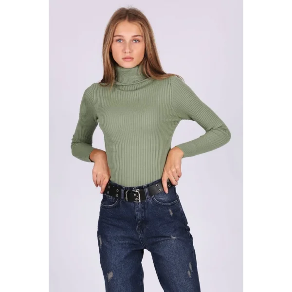 10311 Balıkçı Yaka Triko Kazak - Çağla