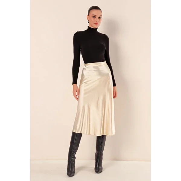 15806 Saten Etek  Krem