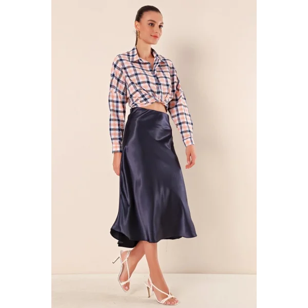 15806 Saten Etek  Lacivert