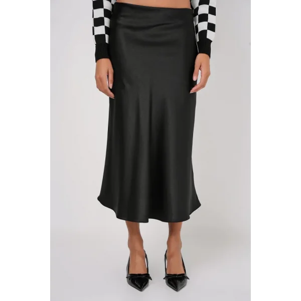 15806 Saten Etek  Siyah