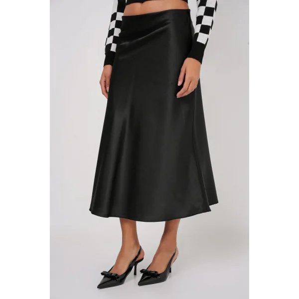 15806 Saten Etek  Siyah