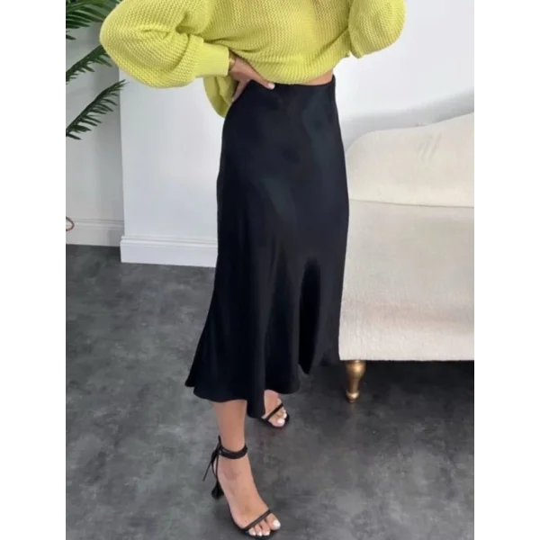 15806 Saten Etek  Siyah