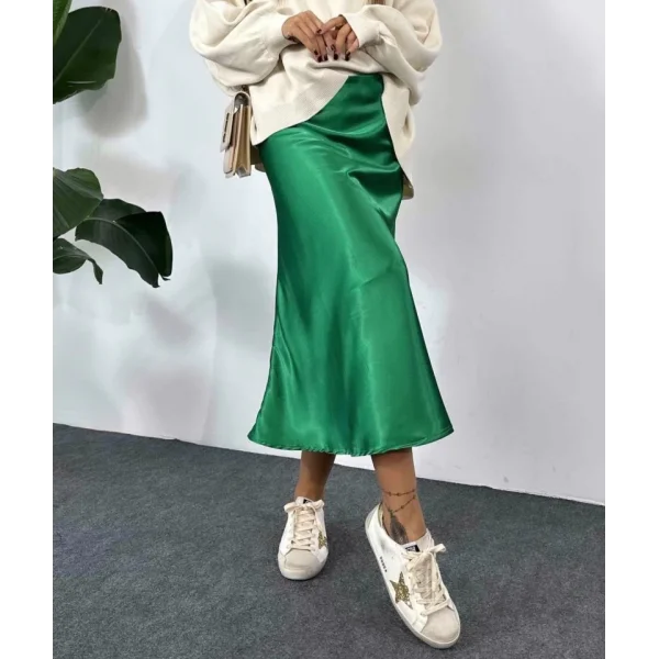 15806 Saten Etek  Yeşil
