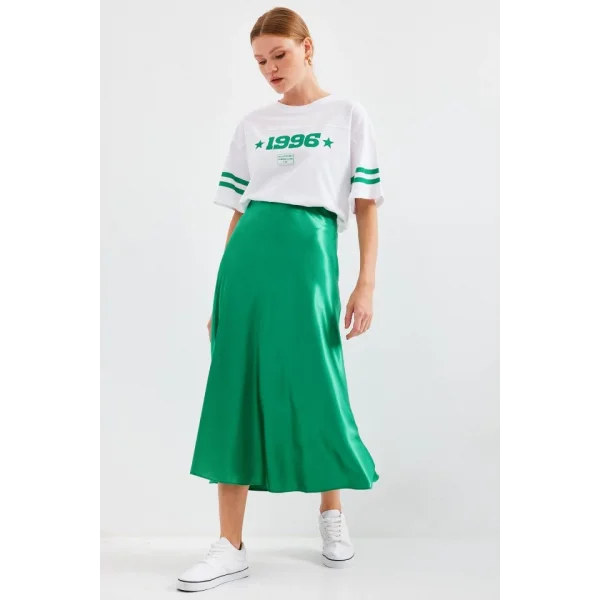 15806 Saten Etek  Yeşil
