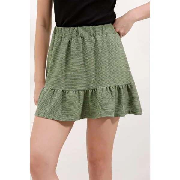 1884 Örme Mini Etek  Çağla