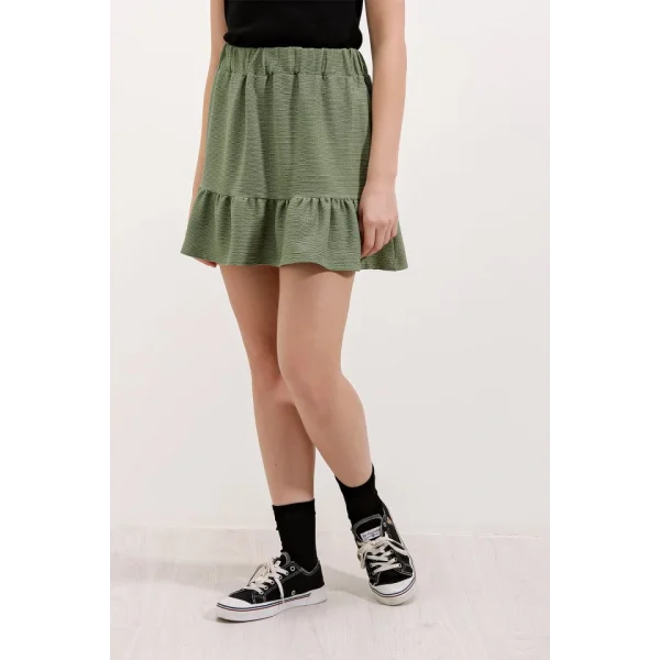 1884 Örme Mini Etek  Çağla