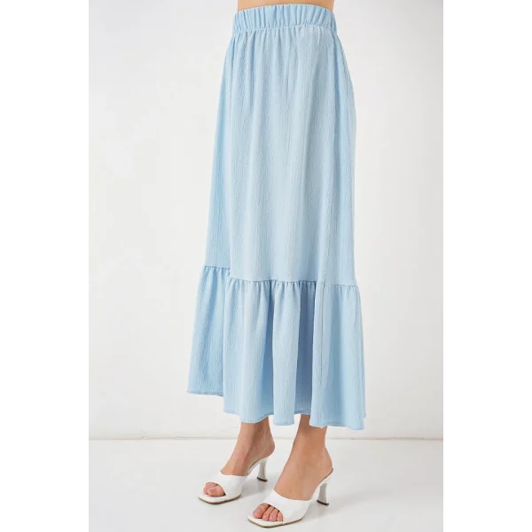 1886 Uzun Örme Etek - Açık Mavi