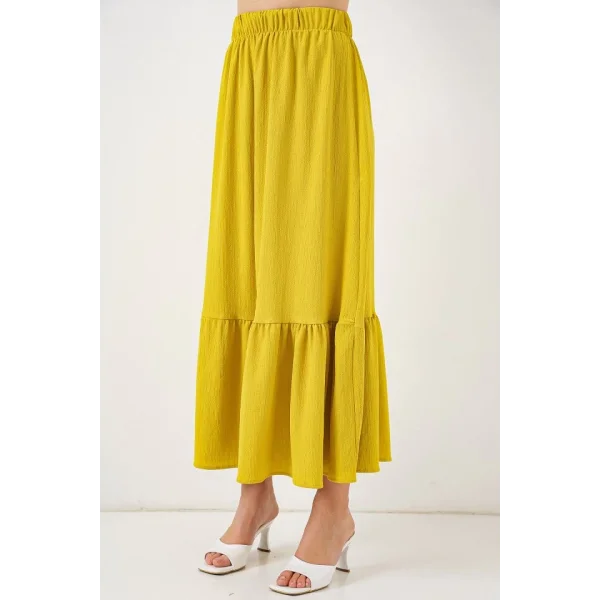 1886 Uzun Örme Etek - Hardal