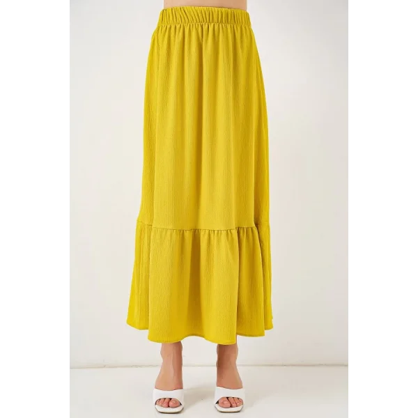 1886 Uzun Örme Etek - Hardal