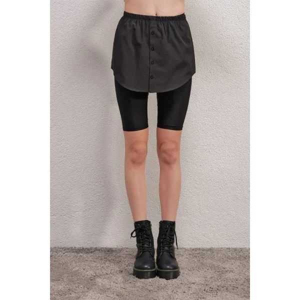 1888 Sweatshirt Kazak Altı Gömlek Etek  Siyah