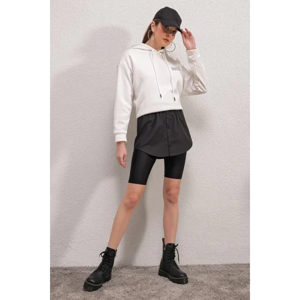 1888 Sweatshirt Kazak Altı Gömlek Etek  Siyah