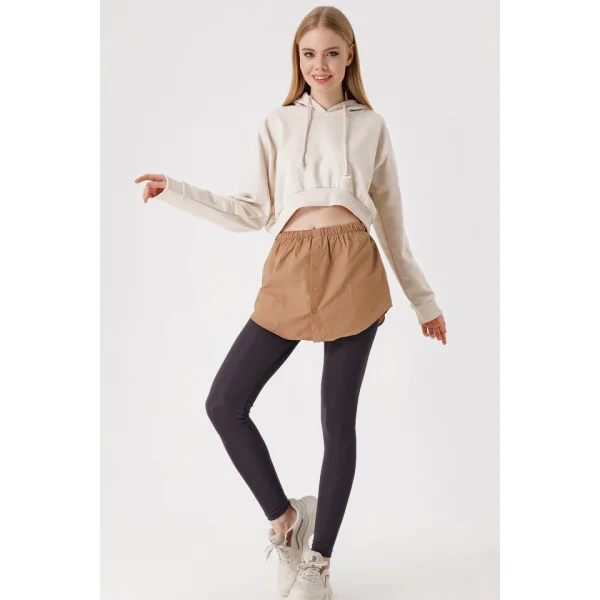 1888 Sweatshirt Ve Kazak Altı Gömlek Etek  Camel