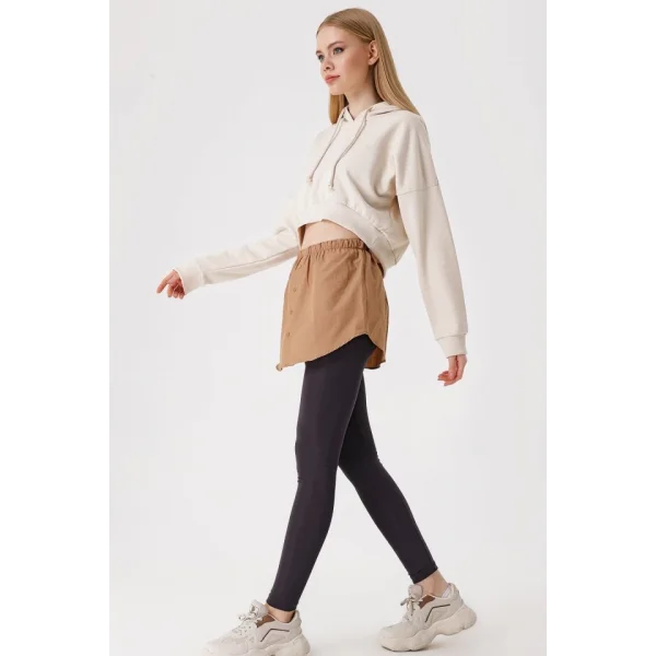 1888 Sweatshirt Ve Kazak Altı Gömlek Etek  Camel