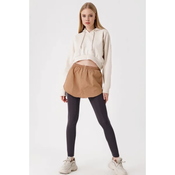 1888 Sweatshirt Ve Kazak Altı Gömlek Etek  Camel