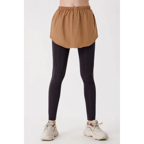 1888 Sweatshirt Ve Kazak Altı Gömlek Etek  Camel