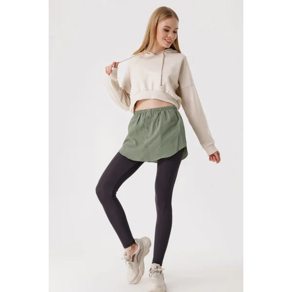 1888 Sweatshirt Ve Kazak Altı Gömlek Etek  Haki