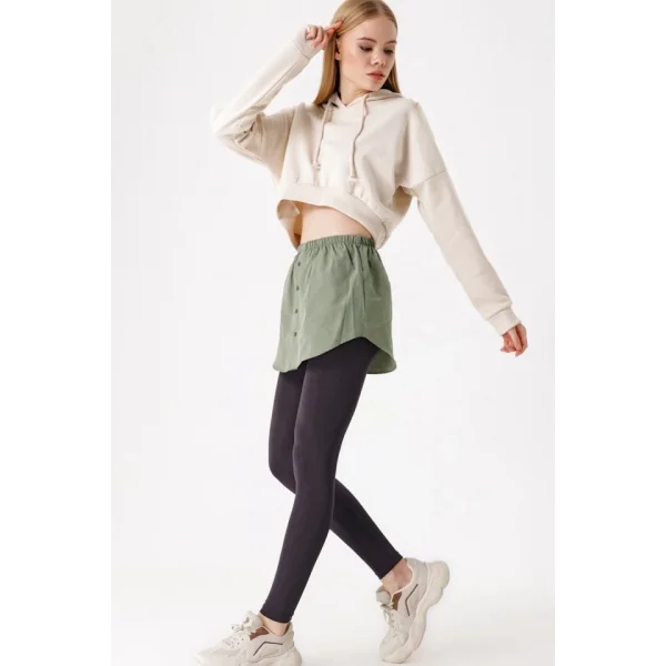 1888 Sweatshirt Ve Kazak Altı Gömlek Etek  Haki