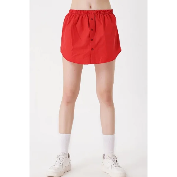 1888 Sweatshirt Ve Kazak Altı Gömlek Etek  Kırmızı